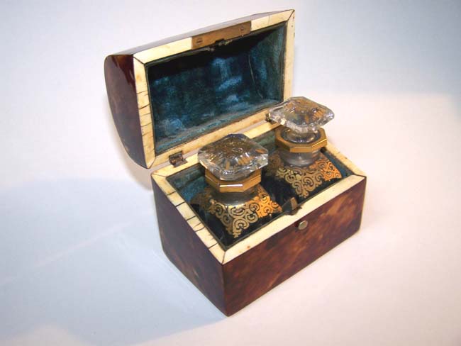 A 19th century Tortoiseshell Scent Bottle Casket with Domed Top circa 1860